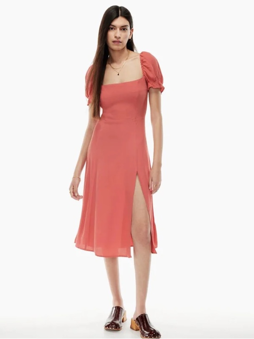 Wilfred Fannie Midi Dress in Warm Sienna Red